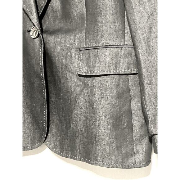 Tahari Blazer Women’s 14P Charcoal Career Jacket Lined Work Wear - Picture 5 of 8